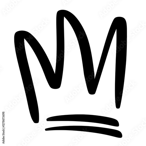 Sketch crown. Simple graffiti crowning, elegant queen or king crowns hand drawn 