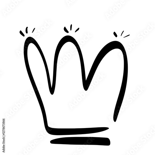 Sketch crown. Simple graffiti crowning, elegant queen or king crowns hand drawn 