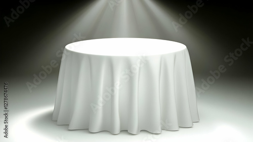 White Tablecloth 3D Render