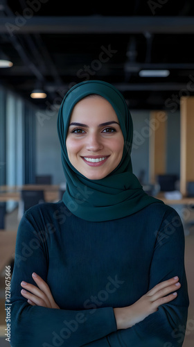Smiling Woman in Hijab, Por...