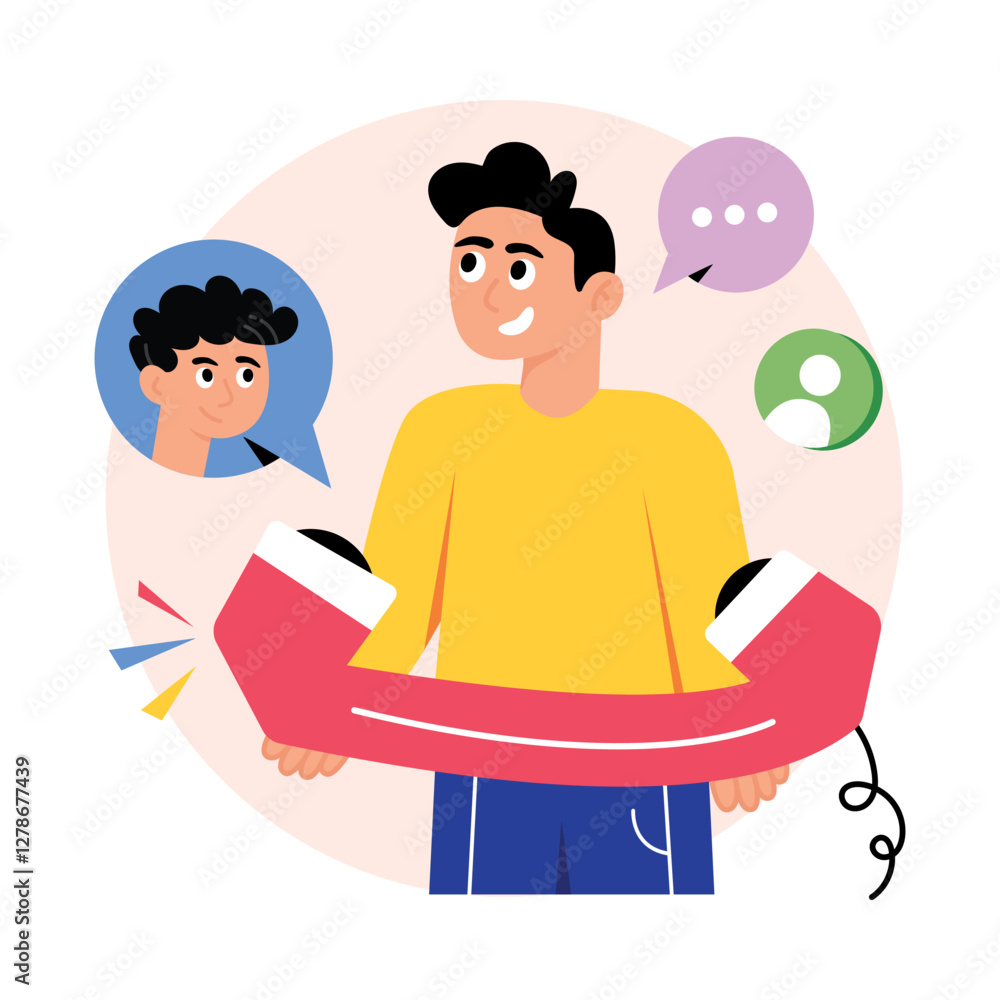 Obraz premium Friend Call Concepts Style illustrations. EPS 10 File stock illustration