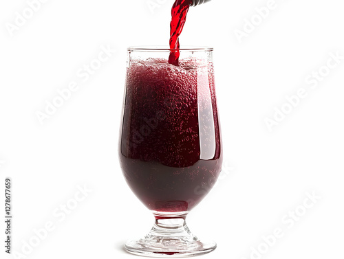 Red Drink Pouring into Glas...