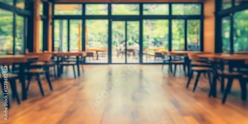 Blurred Cafe Interior Illus...