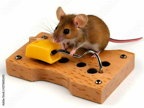 Cute Mouse and Cheese Illus...