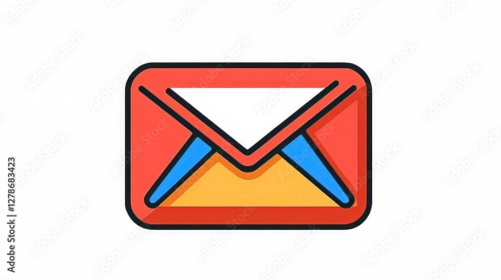 Stylized Red Envelope Icon Digital Illustration Stylized Red Envelope Icon Digital Illustration