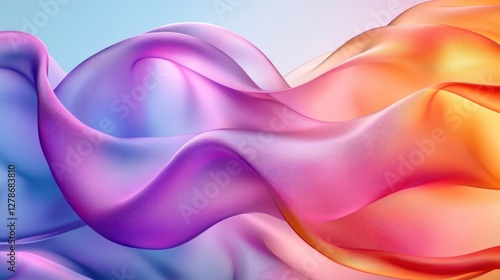 Wallpaper Mural Abstract colorful fabric flowing, light background, design element Torontodigital.ca