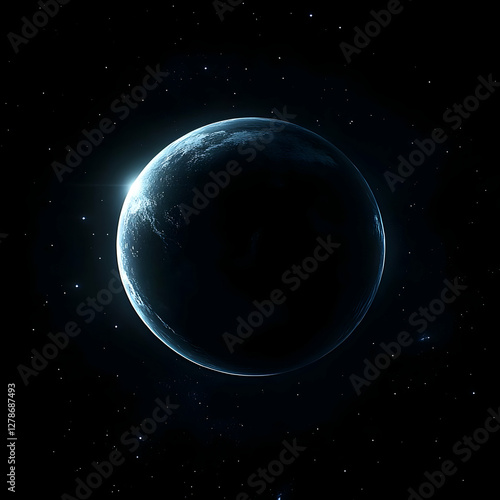Dark Planet Sunrise 3D Illu...