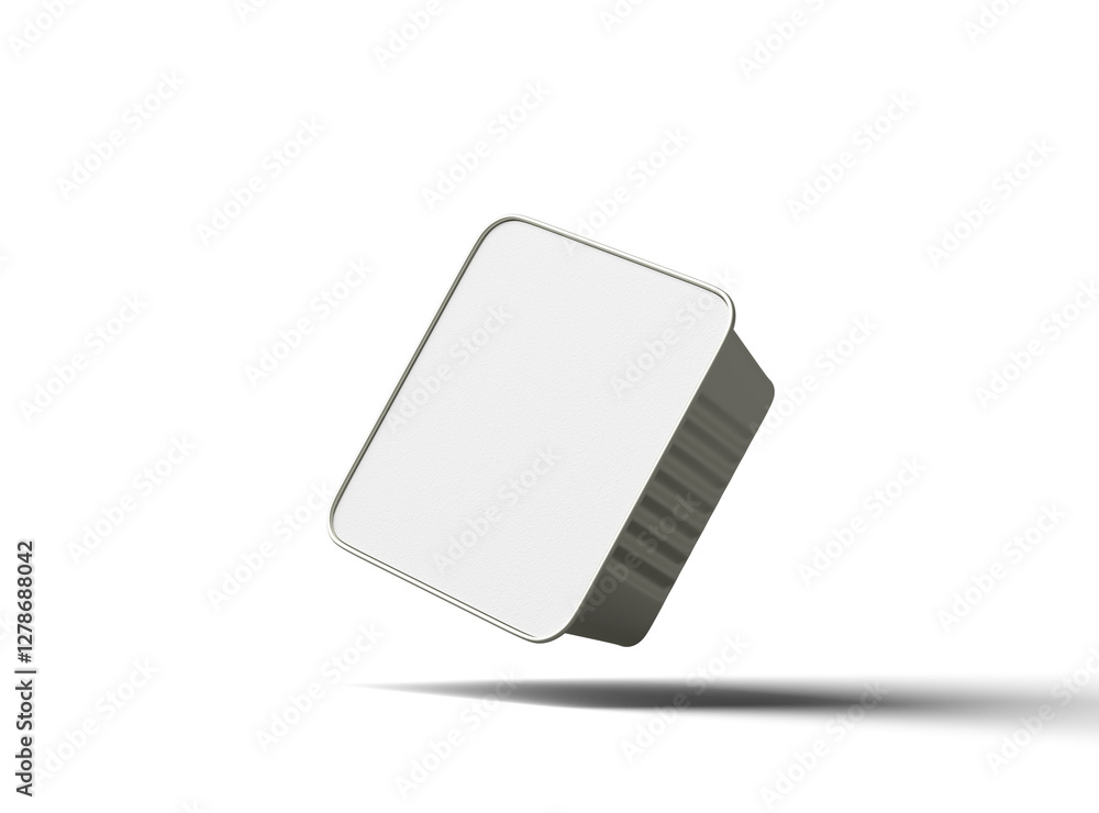 3d rendered image of a deep square food foil tray isolated on a light background 3d rendered image of a deep square food foil tray isolated on a light background