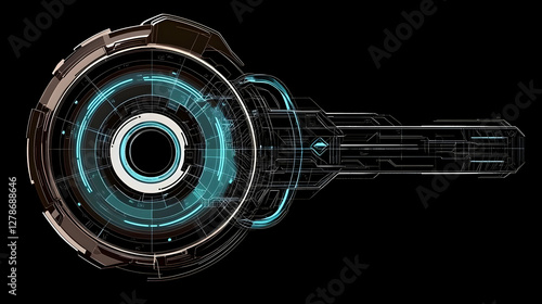 Futuristic 3D Tech HUD Illu...