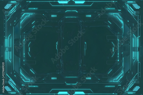 Teal Futuristic 3D Abstract...