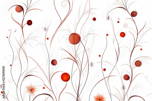Abstract Floral Illustratio...