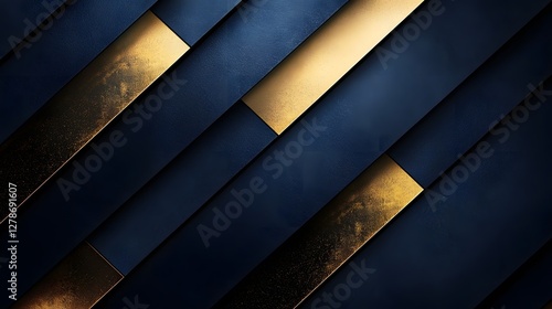 Sophisticated Luxury Corporate Background with Deep Navy Blue and Elegant Golden Highlights