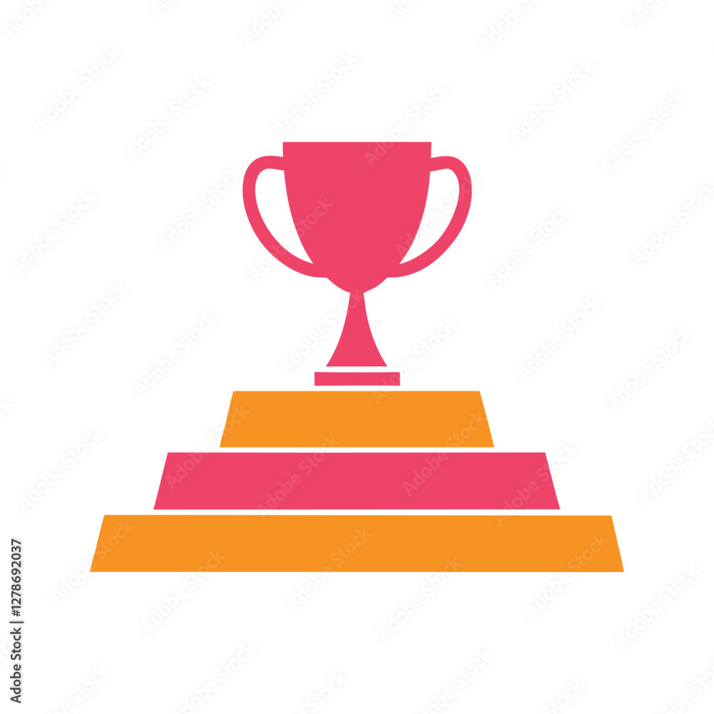 Award Trophy Podium Vector Icon for Achievements. Award Trophy Podium Vector Icon for Achievements.