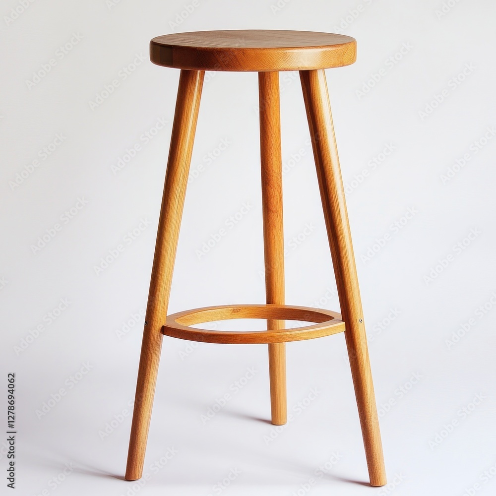 Light Wood Bar Stool, Simple Design, Isolated Studio Shot Light Wood Bar Stool, Simple Design, Isolated Studio Shot