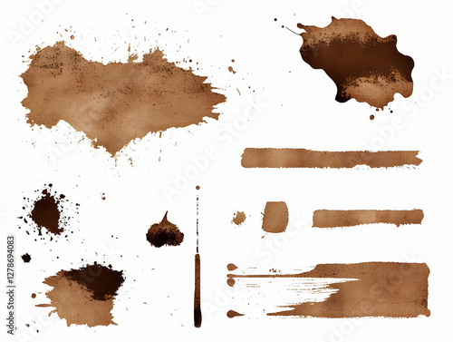 Brown Ink Splatter Illustra...