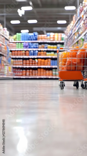 Grocery Shopping Cart Illus...
