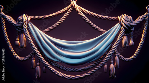 Elegant 3D Render Drapery w...