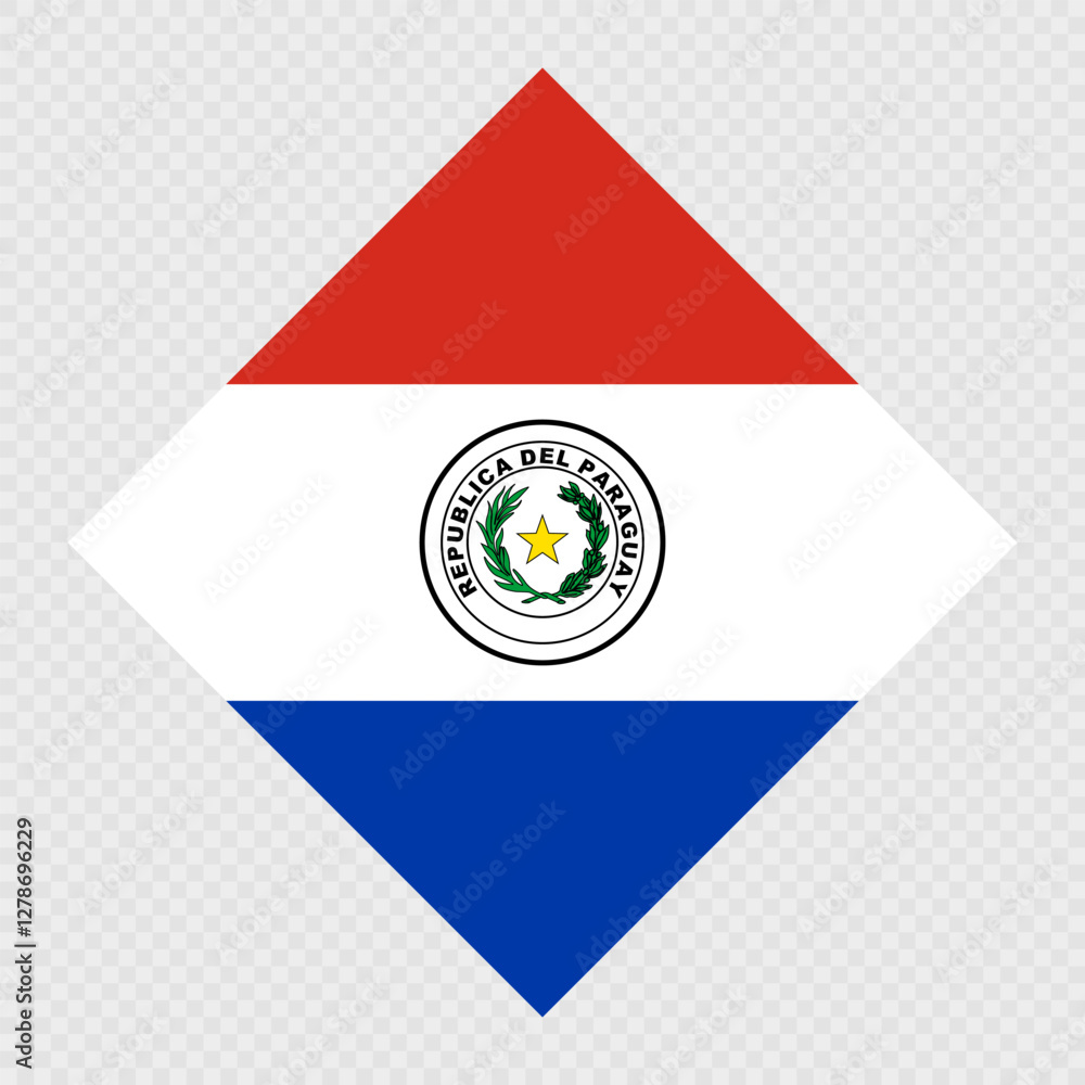 Fototapeta premium Paraguay rhombus flag. Vector illustration.