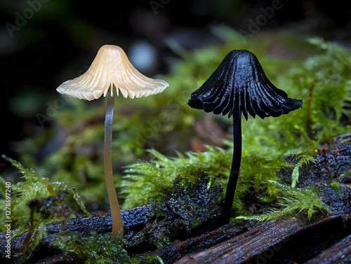 Cream and Black Mushroom Ma...