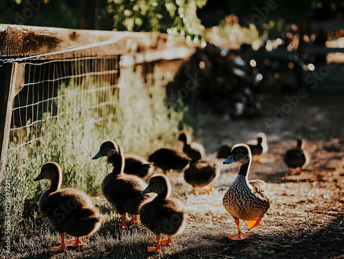 Ducklings by the Fence Real...