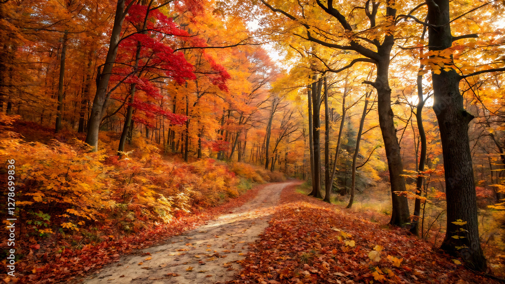 Naklejka premium autumn in the park