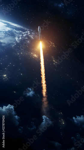 Space Rocket Launch Illustr...