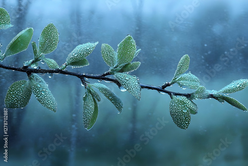 Rainy Day Leaves Illustration