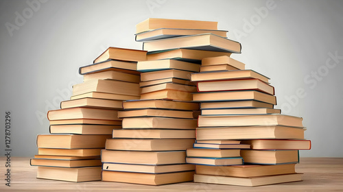 Large Stack of Books Illust...