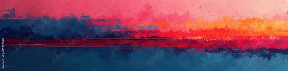 Abstract horizontal line distortion, faded paint effect, aged, surface