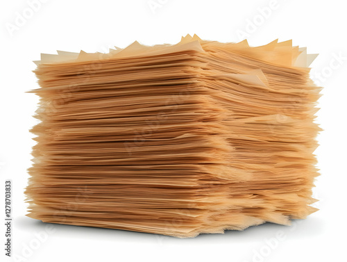 Tall Stack of Light Brown P...