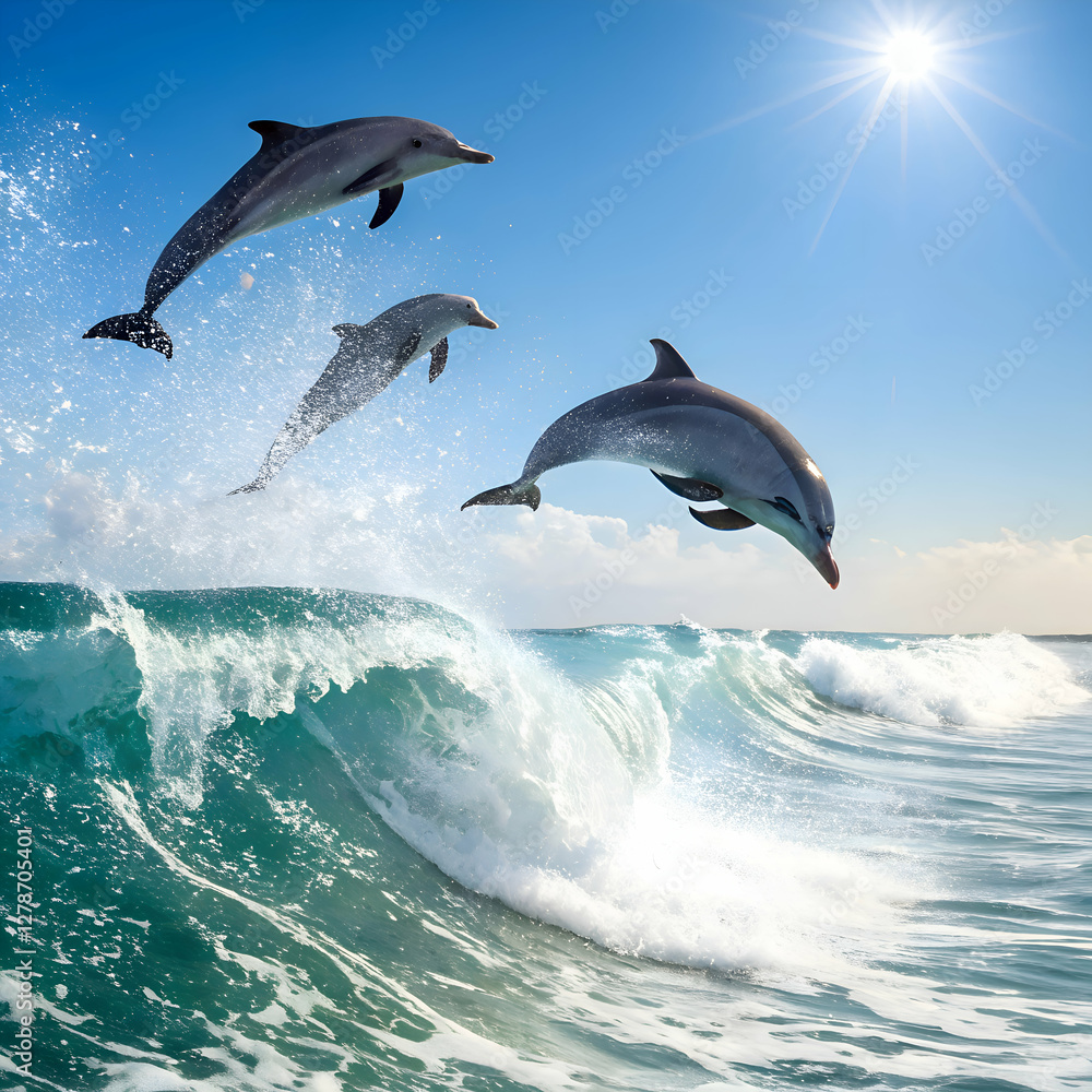 Obraz premium dolphin jumping out of water