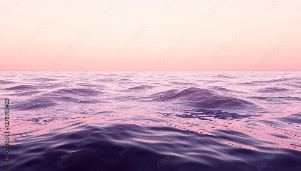 Calm Ocean Waves, Pink Sunrise, Seascape, Tranquil Calm Ocean Waves, Pink Sunrise, Seascape, Tranquil