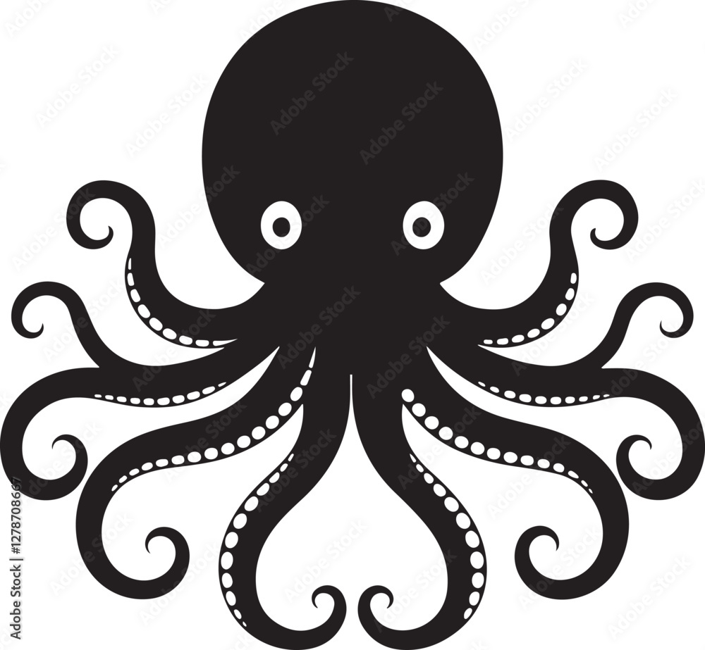 Octopus silhouette icon vector illustration Octopus silhouette icon vector illustration