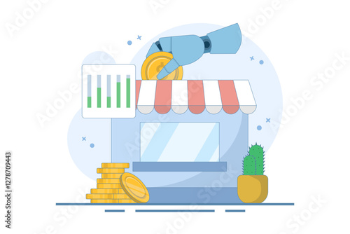 concept of supporting small and medium enterprises. investment or funding to improve and develop local businesses to continue to grow. investors invest money into shops. flat vector illustration.