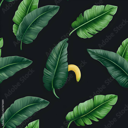 Tropical Banana Leaf Illust...