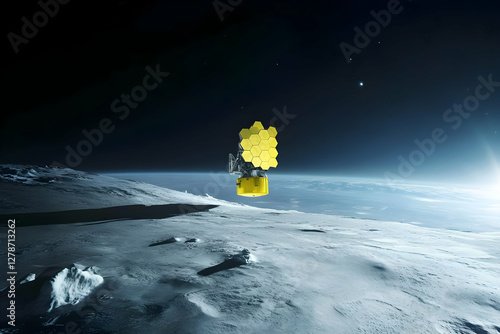 Spacecraft over Icy Planet ...