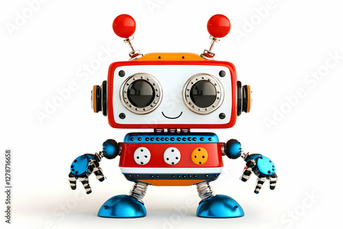 Cute Retro Robot 3D Illustr...