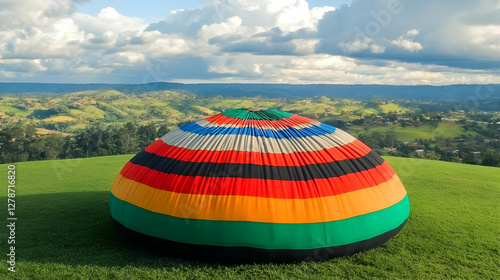 Striped Hot Air Balloon Ill...