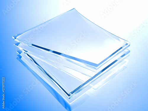 Abstract Blue Glass Layers ...