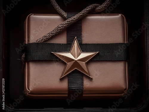 Bronze Star Gift Box Illust...