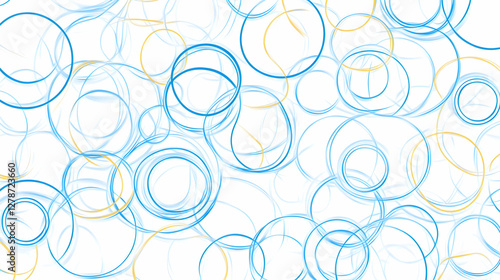 Abstract Blue and Gold Circ...