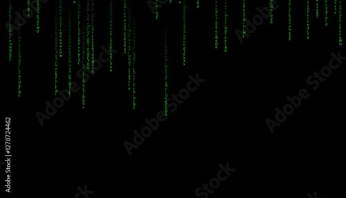 Green abstract matrix background with a digital  technology theme