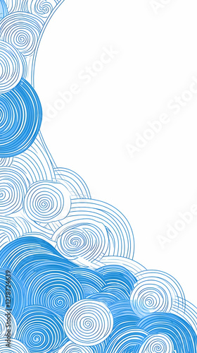 Blue Spiral Wave Abstract B...