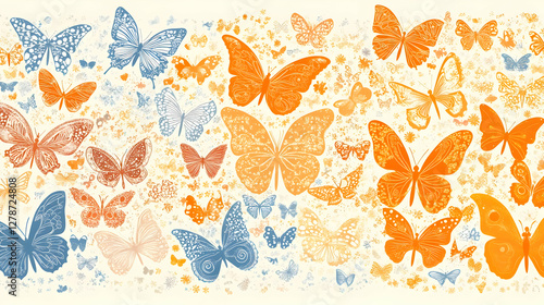 Orange and Blue Butterfly I...