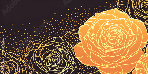 Golden Rose Illustration Ba...