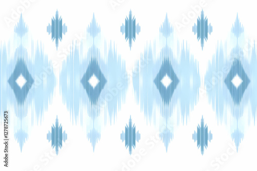 Abstract Blue Ikat Pattern ...