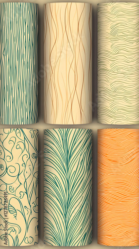 Abstract Line Art Seamless ...