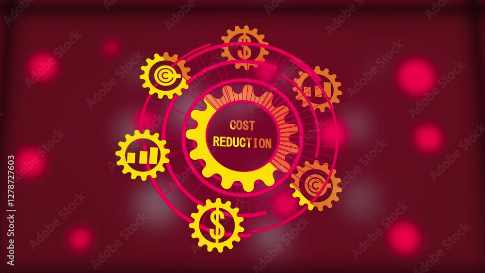Cost reduction business concept digital growth icon. Cost reduction business finance concept. Cost reduction business concept. 4k video. Cost reduction business concept digital growth icon. Cost reduction business finance concept. Cost reduction business concept. 4k video.