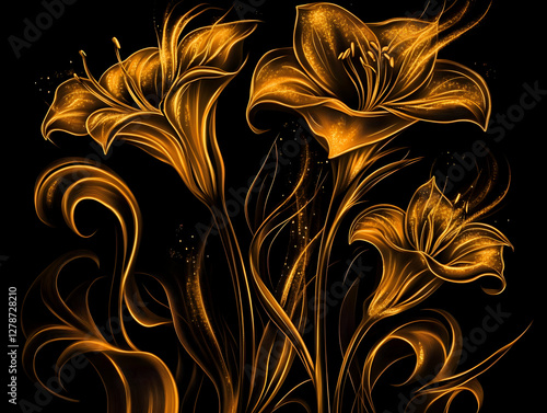 Golden Lily Illustration
