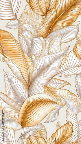 Golden Leaf Illustration Ba...